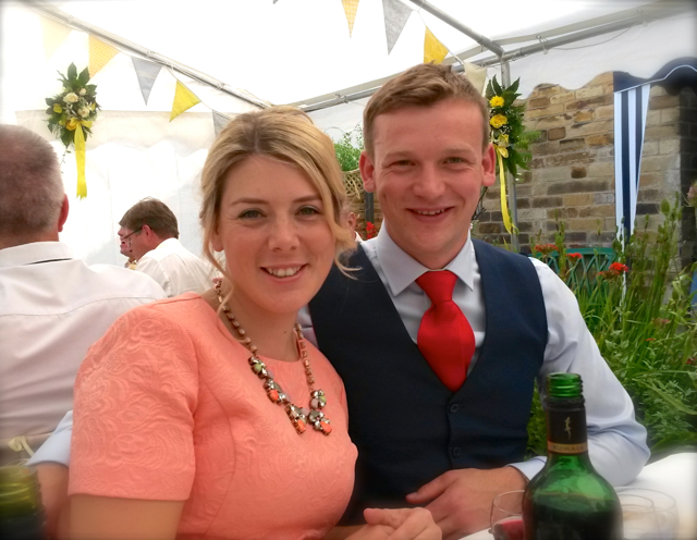 rach and james at gem's wedding